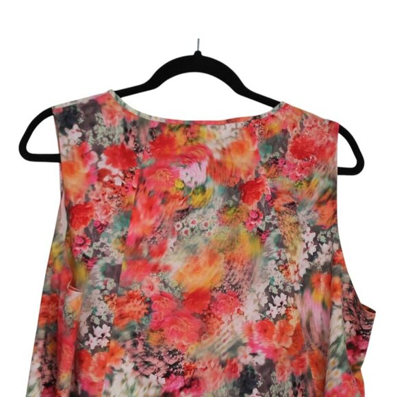 Athleta Refined Zephyr Sleeveless Tank Top Womens Large Pink Floral Blur - Picture 5 of 7